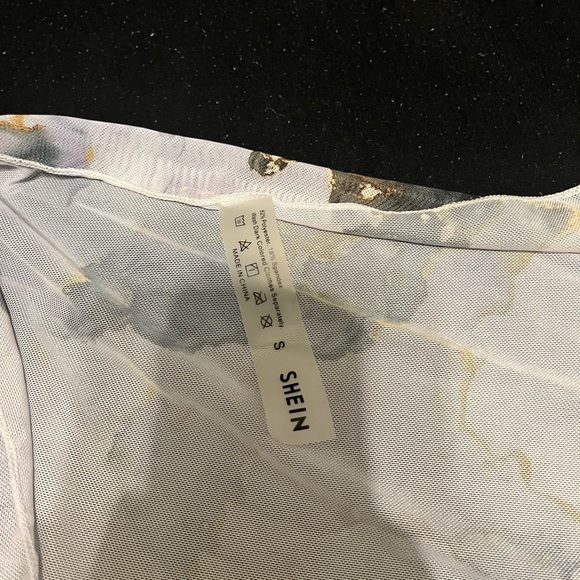 SHEIN Marble Print Swim Cover-up in Gray and Gold - Picture 2 of 2